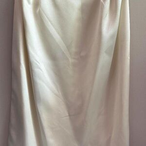 Elegant Cream Satin Skirt